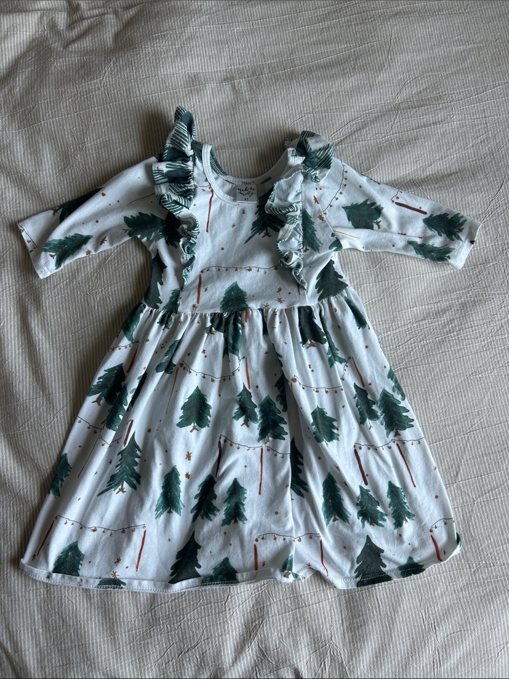 Made By Molly 4T Christmas ruffle dress